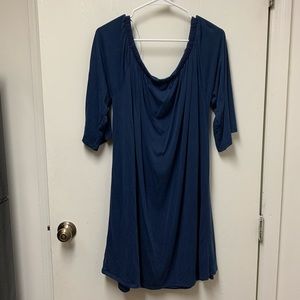 Bobeau Navy Off-Shoulder Dress